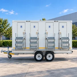 Custom Prefab Trailer Toilet - Four Cabin